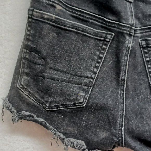 American Eagle Outfitters Black Shortie Denim Crochet Detail Shorts Size:4 26x2 - Picture 12 of 15